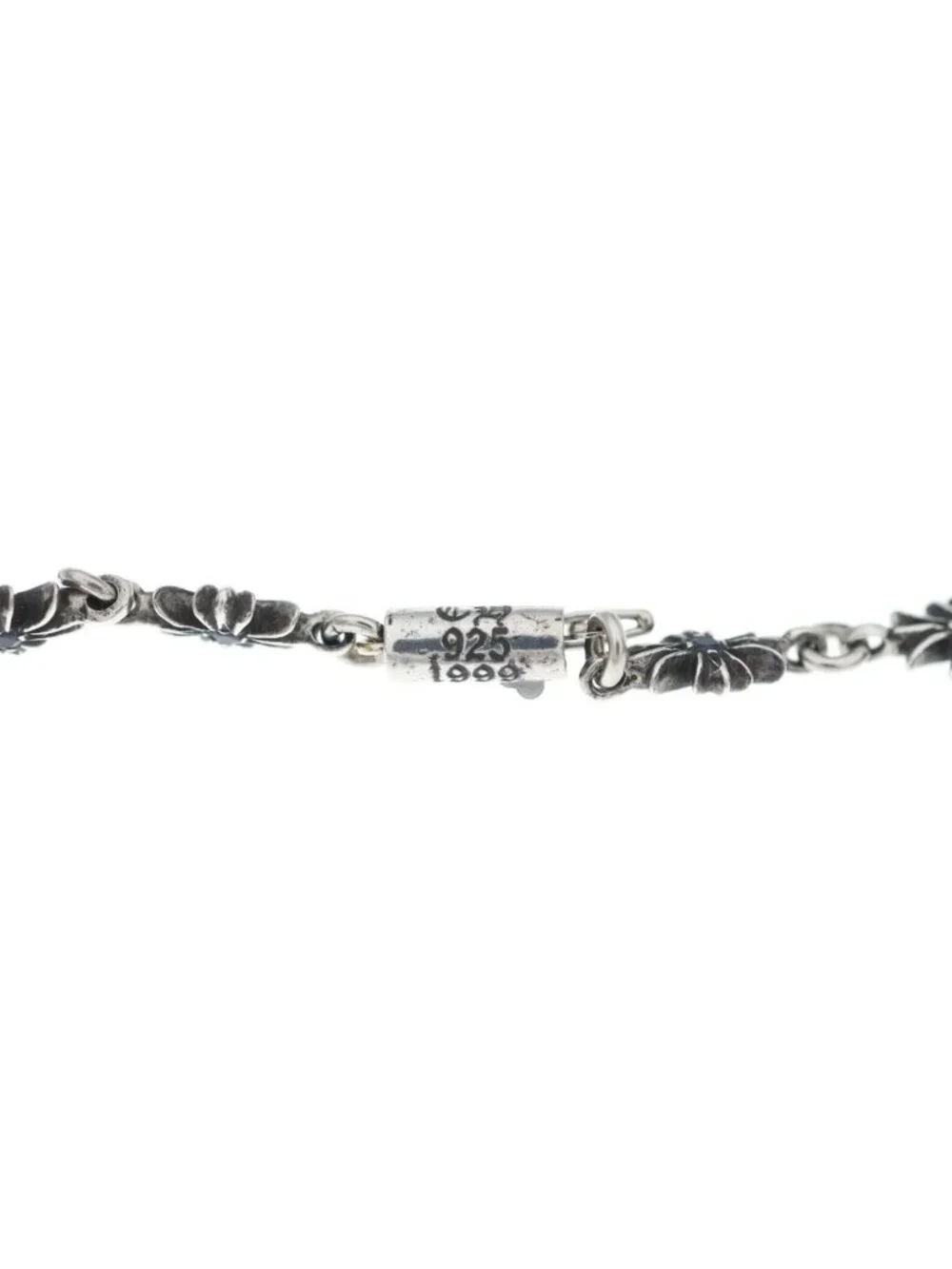 Chrome Hearts Tny CH Pls P Sap Tiny CH Plus Pave Blue Sapphire Silver
